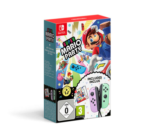 Nintendo Switch Joy-Con Pair Pastel Purple & Green + Super Mario Party (Code-in-a-box)