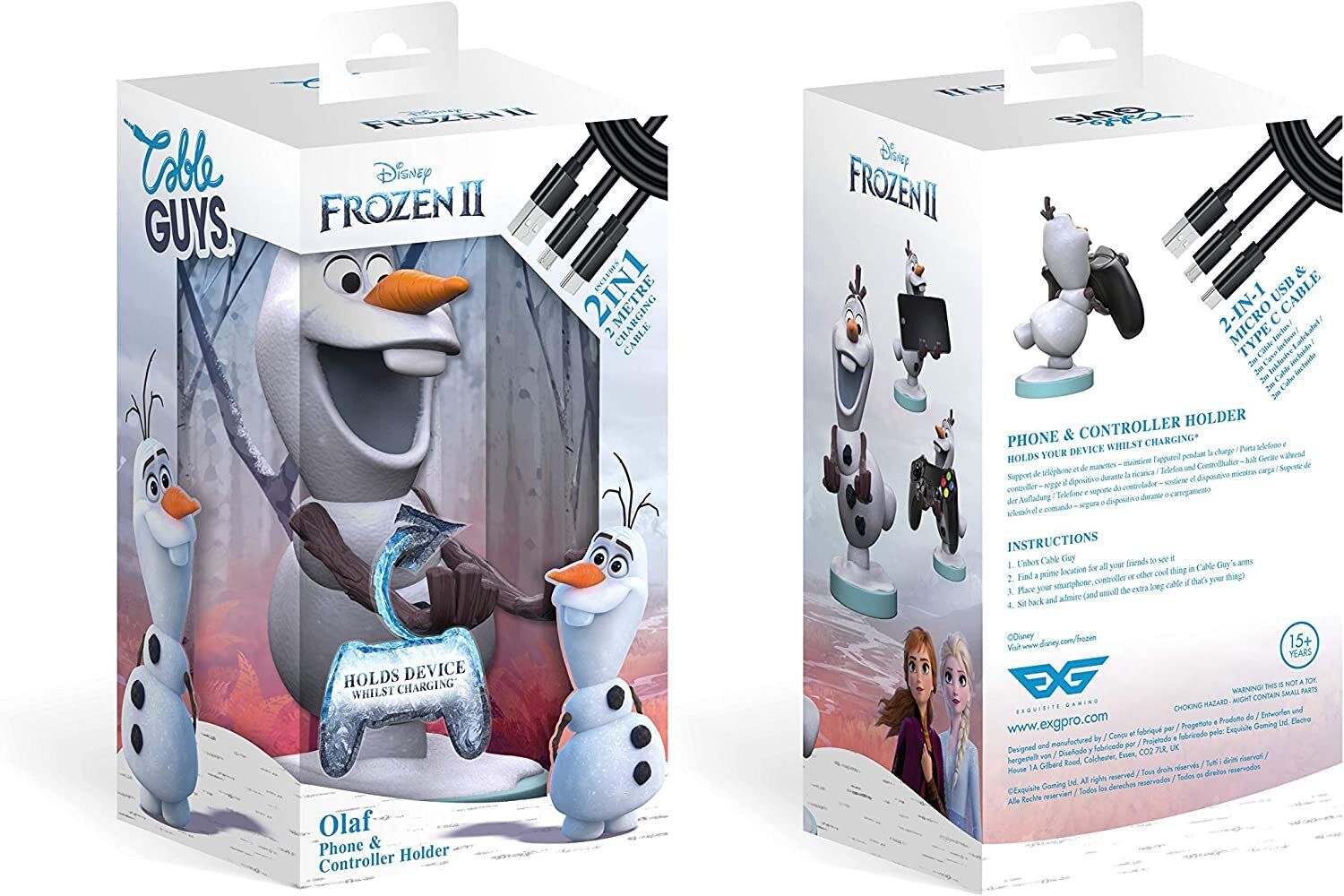 Cable Guys - Disney - La Reine des neiges - Olaf Support Chargeur pour Téléphone et Manette