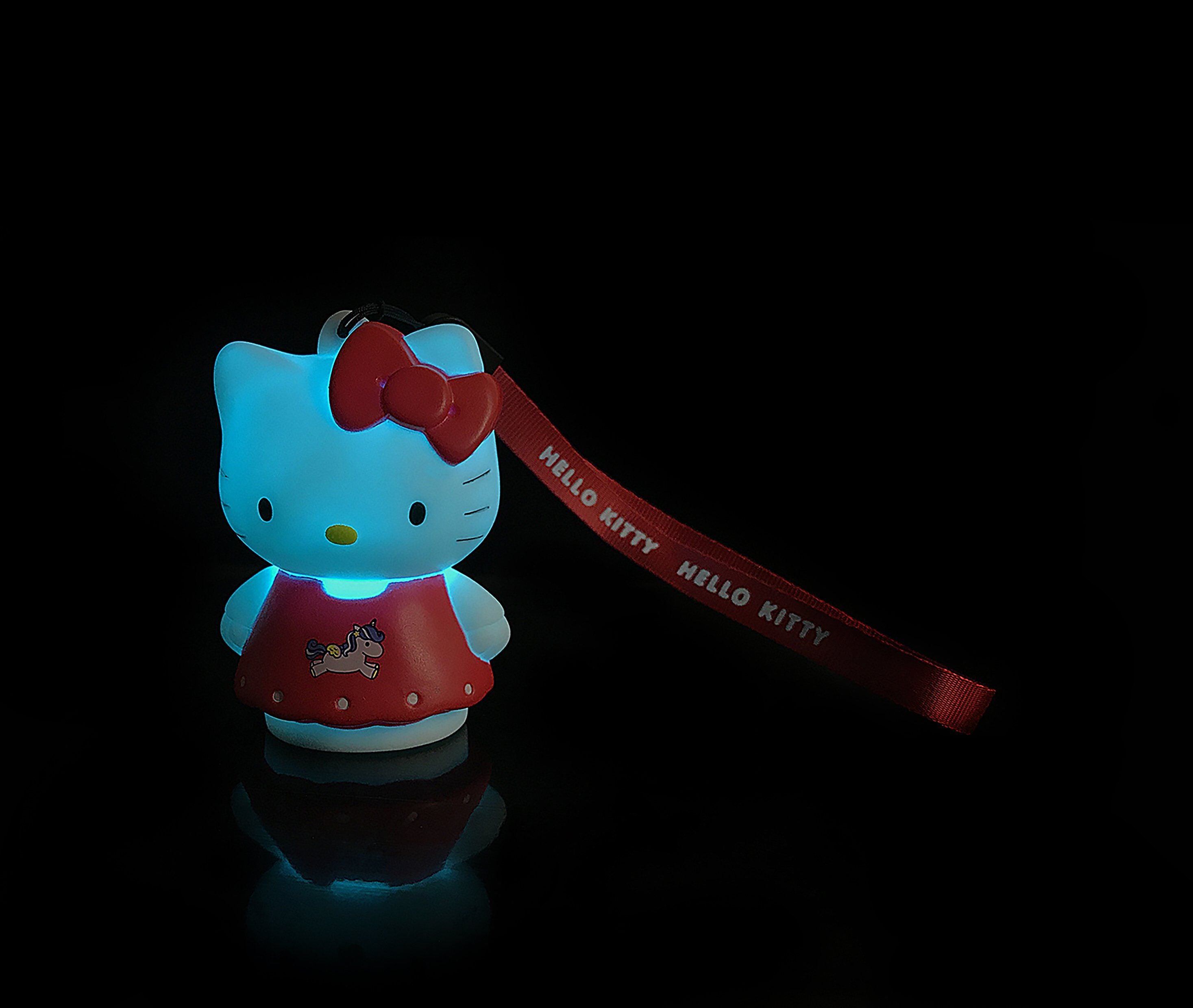 Hello Kitty - Figurine Lumineuse Hello Kitty Licorne avec Dragonne 8cm