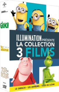 Illumination présente - Collection 3 films : Le Grinch + Les Minions + Tous en scène [DVD]