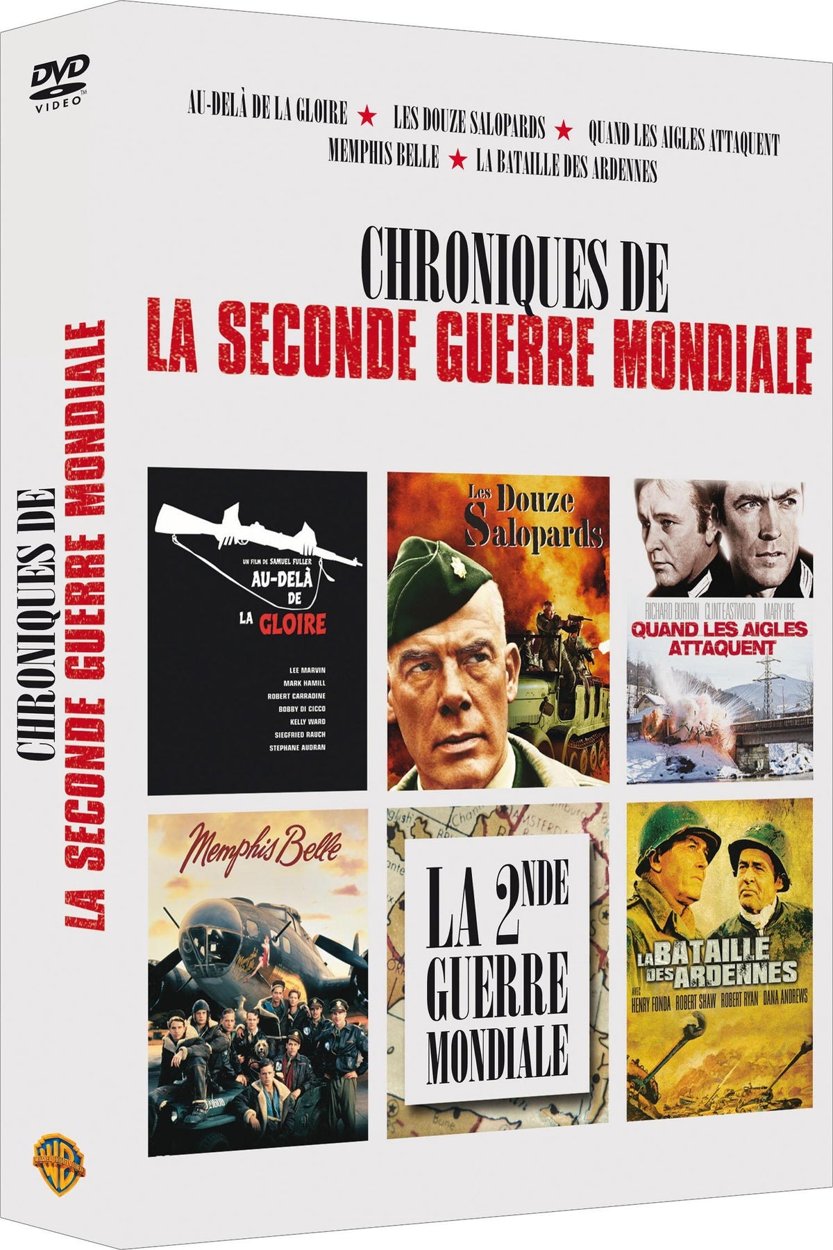 Seconde Guerre Mondiale : Au-delà de la gloire + Les douze salopards + Quand les aigles attaquent + Memphis Belle + La bataille des Ardennes [DVD]