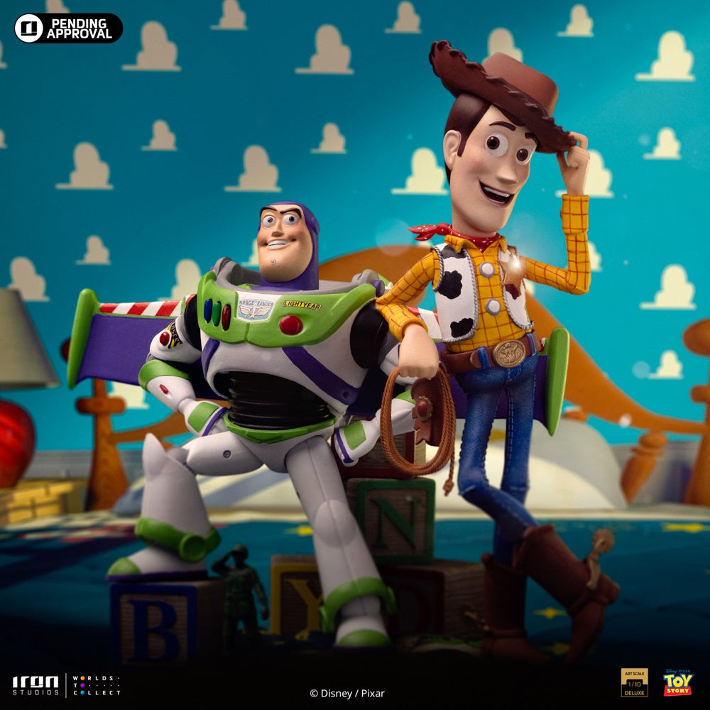 Iron Studios - Deluxe Art Scale 1/10 - Disney - Toy Story - Buzz et Woody Statue 20cm - flash vidéo
