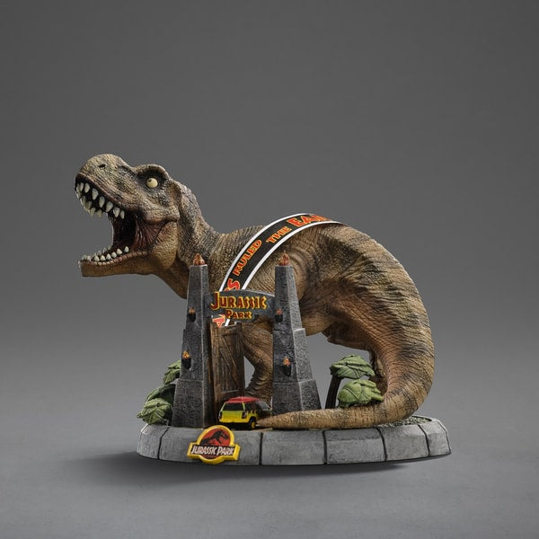 Iron Studios - MiniCo - Jurassic Park - T-Rex Deluxe Statue 15cm - flash vidéo