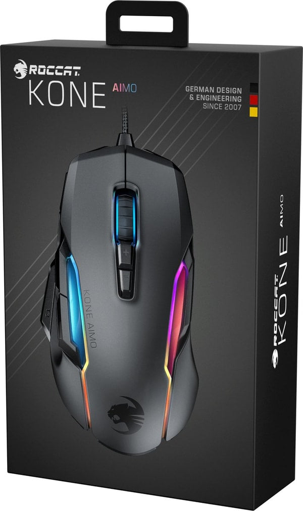 Roccat - Souris de jeu optique ergonomique ultra-confortable Kone AIMO Remastered Noire - flash vidéo