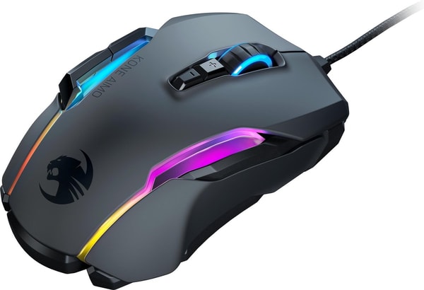 Roccat - Souris de jeu optique ergonomique ultra-confortable Kone AIMO Remastered Noire - flash vidéo