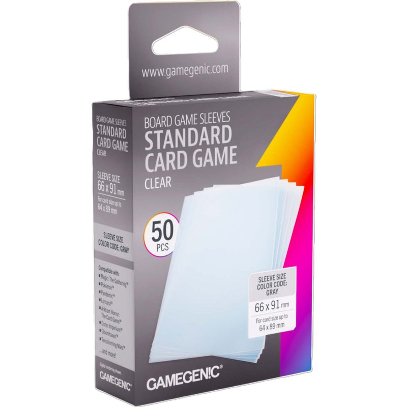 Prime Sleeves - Sachet de 50 protèges-cartes transparents standard 66 x 91 mm pour jeux de plateau