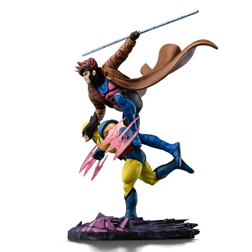 Iron Studios - Deluxe Art Scale 1/10 - Marvel - X-Men ’97 - Gambit et Wolverine Statue 29cm - flash vidéo