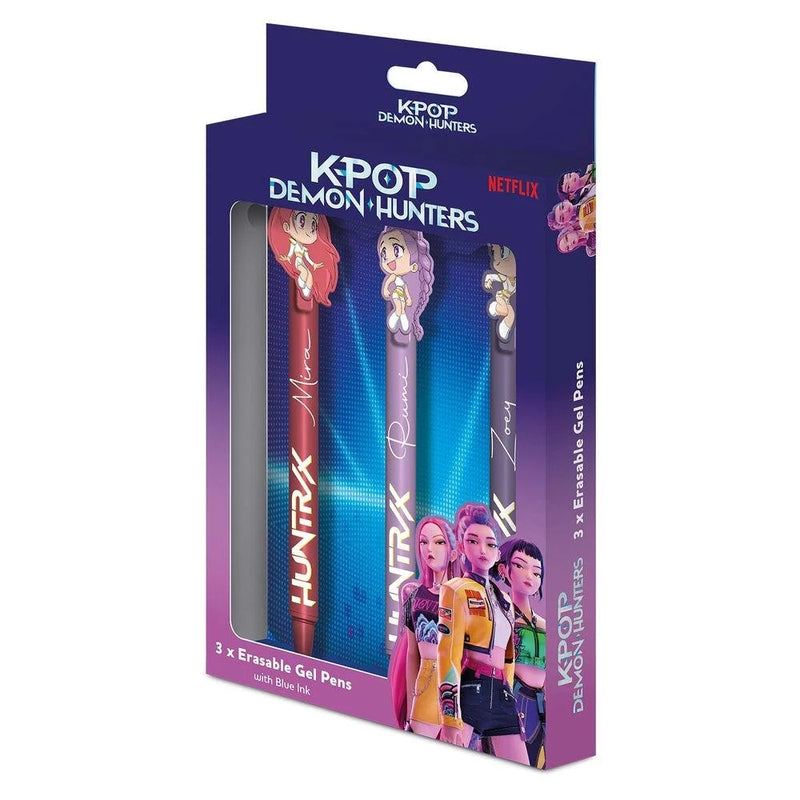KPop Demon Hunters - Lot de 3 stylos gel effaçables Huntrix