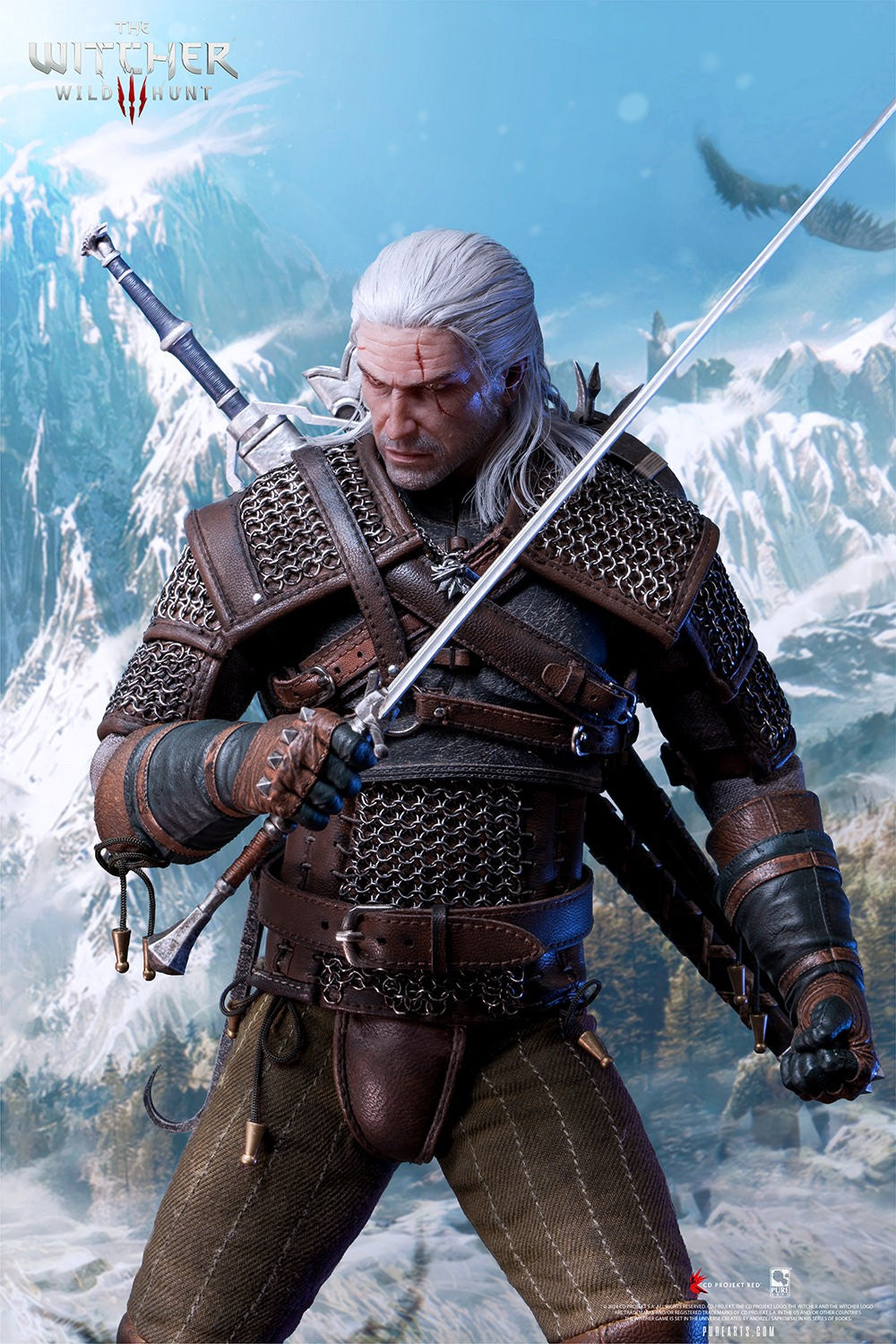 PureArts - 1:6 Articulated Figures - The Witcher 3 : Wild Hunt - Geralt de Riv Figurine 30cm - flash vidéo