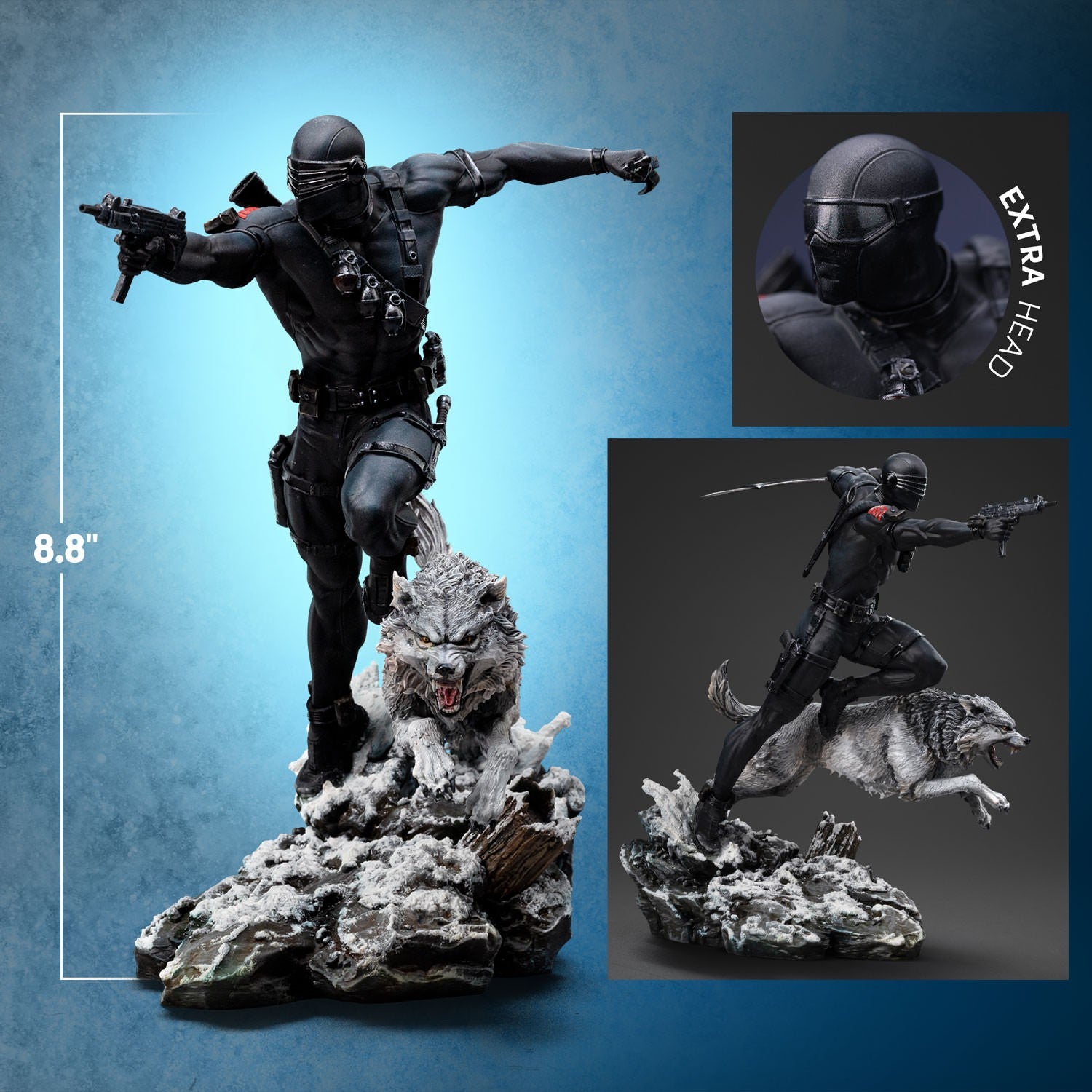 Iron Studios - Art Scale 1/10 - G.I. Joe - Snake Eyes et Timber Statue 22cm - flash vidéo