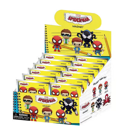 Marvel - Your Friendly Neighborhood Spider-Man - Assortiment en blind bag d'aimant 3D de collection en mousse (Série 1) (12 pcs)