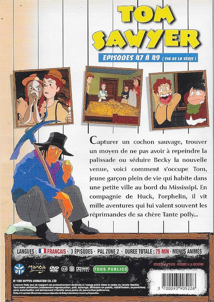 TOM SAWYER VOLUME 16 - EPISODES 47 à 49 [DVD] - flash vidéo