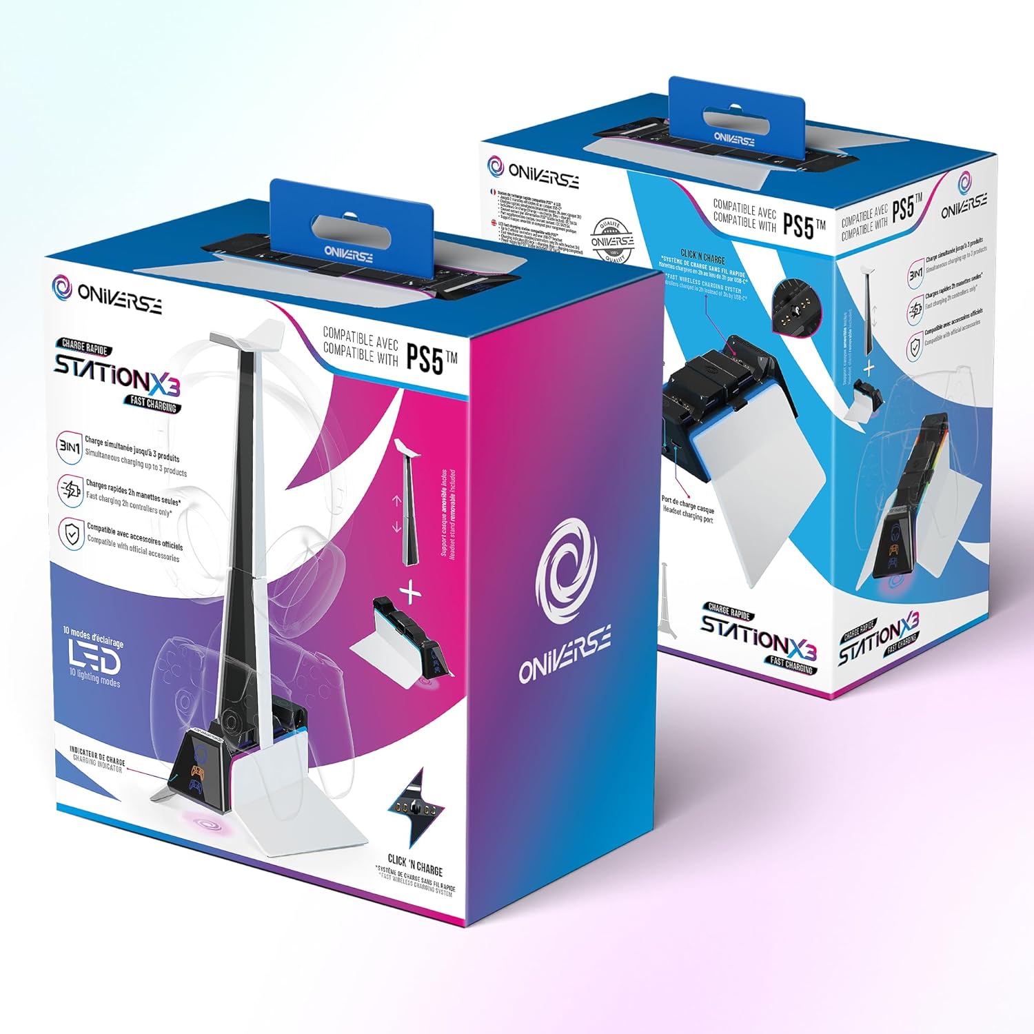 ONIVERSE - Station X3 de recharge rapide - Blanc (PS5)