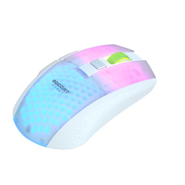 Roccat - Souris de jeu optique RGB sans-fil et légère Burst Pro Air Blanche - flash vidéo
