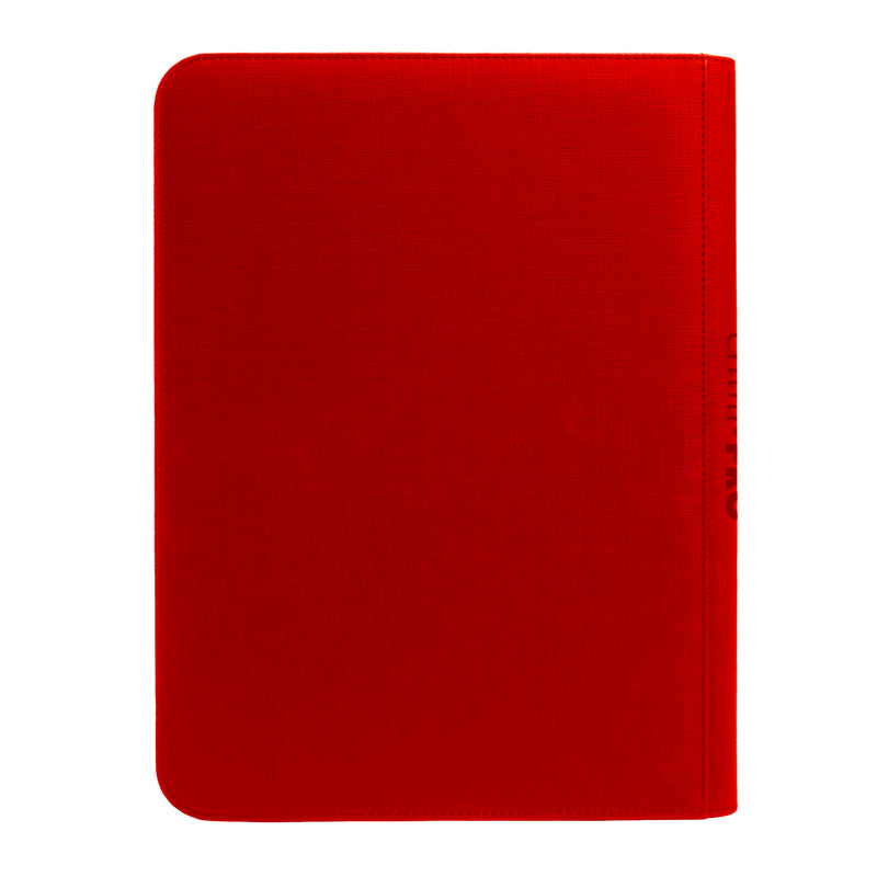 Ultra Pro - Classeur Pro-Binder haut de gamme à fermeture éclair à 9 pochettes rouge