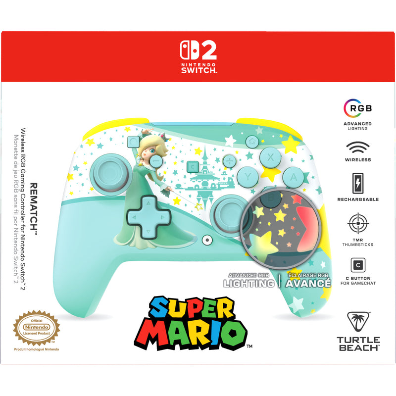 Turtle Beach - Manette sans fil Rematch Rosalina pour Nintendo Switch 2, Nintendo Switch, Nintendo Switch Lite et Nintendo Switch modèle OLED
