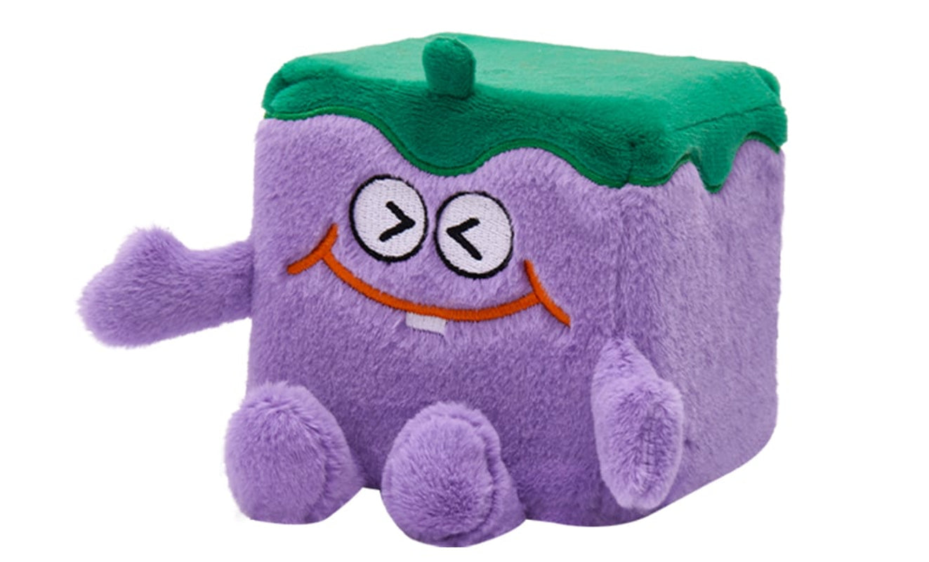 MGM - Squarepal - Peluche à mémoire de forme Aubergine 10cm