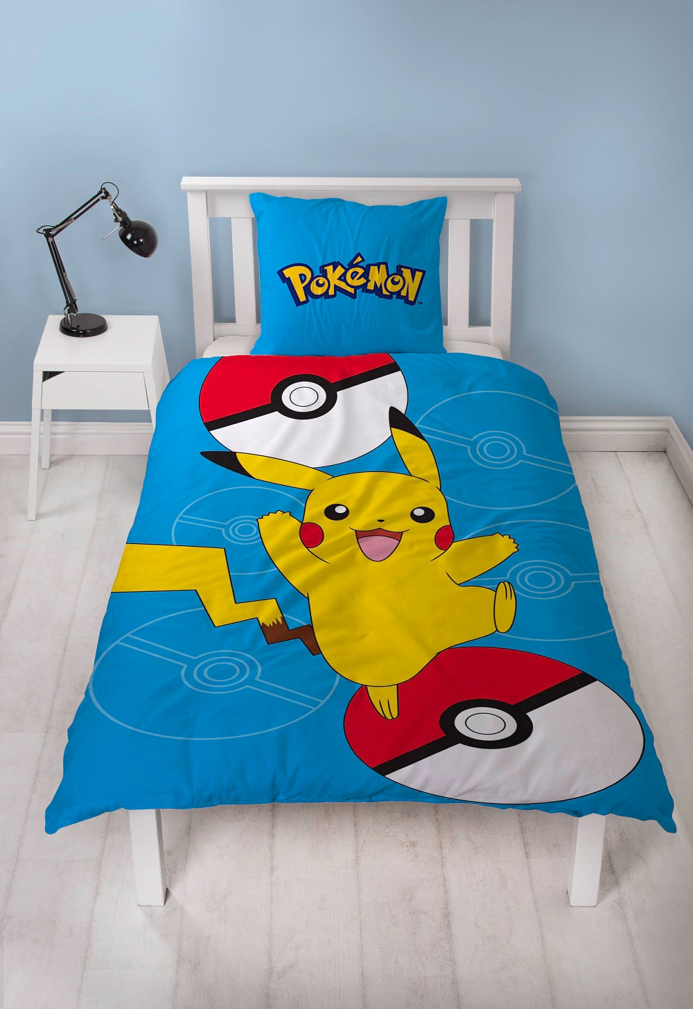 Pokémon - Parure de lit en microfibre Pikachu III (140x200cm + 63x63cm) - flash vidéo