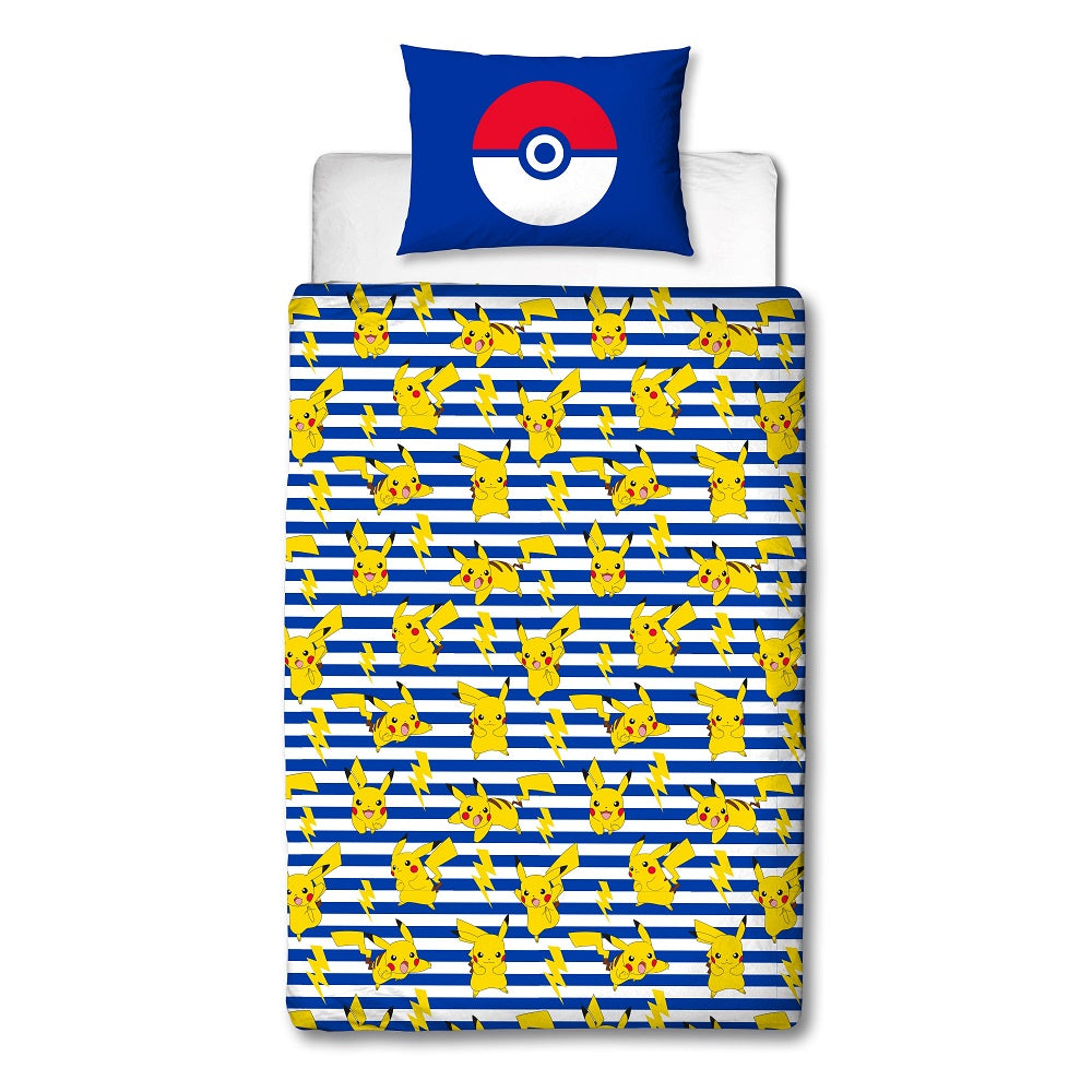 Pokémon - Parure de lit en microfibre Pikachu IV (140x200cm + 63x63cm) - flash vidéo
