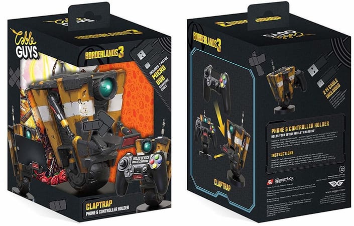 Cable Guys - Borderlands - Claptrap Support Chargeur pour Téléphone et Manette - flash vidéo