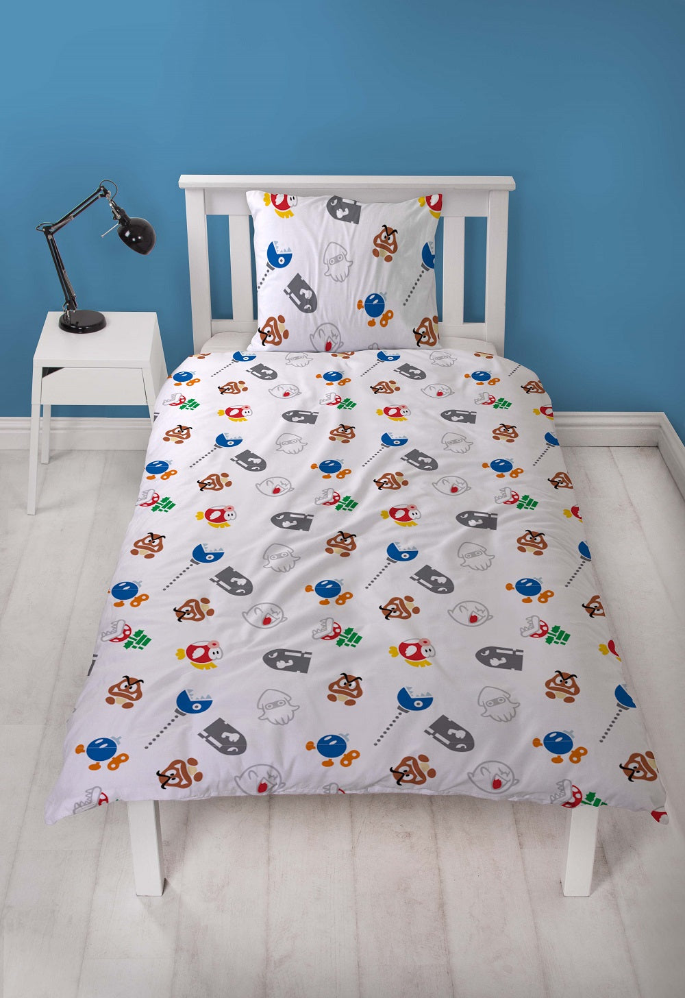 Super Mario - Parure de lit en microfibre Mario et ses amis II (140x200cm + 63x63cm) - flash vidéo