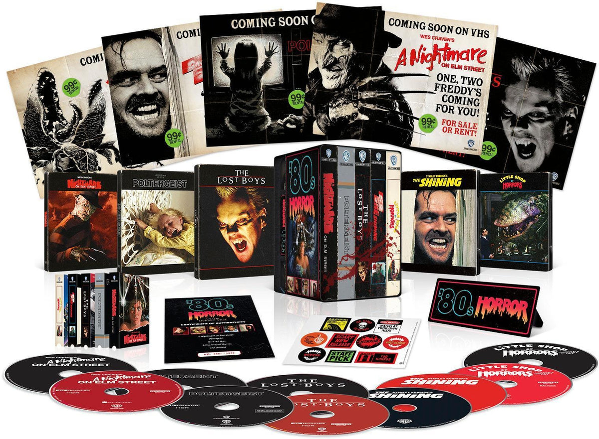 Coffret Horreur 80's : Poltergeist + Les Griffes de la nuit + The Shining + Génération perdue + La Petite boutique des horreurs [4K Ultra HD]