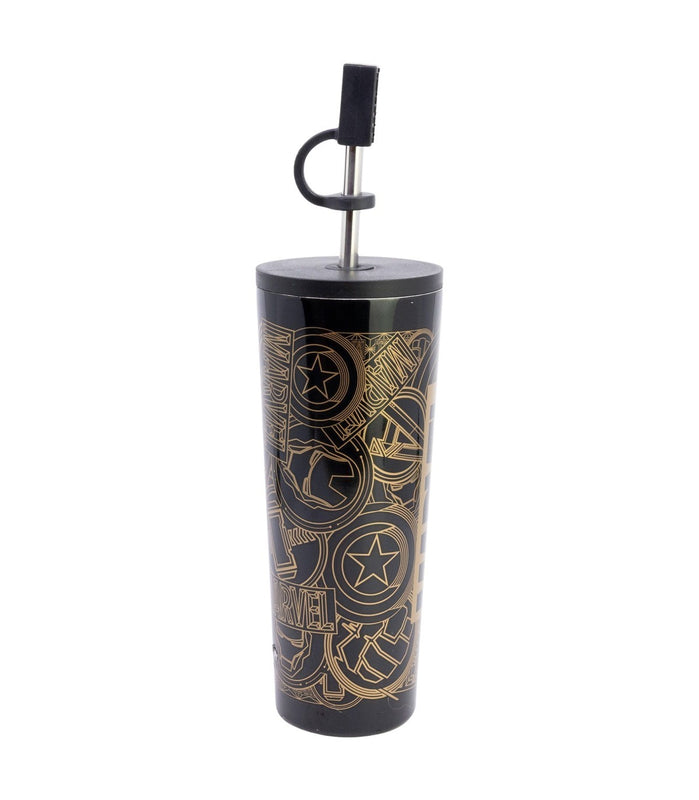 Stor - Marvel - Gobelet Isotherme en Acier Inoxydable avec Paille et couvercle 3D "Golden Treasure" 770ml