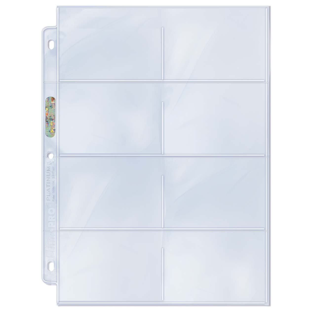 Ultra Pro - Lot de 100 Feuilles de 8 Cases Platinum Series pour cartes et photos - flash vidéo