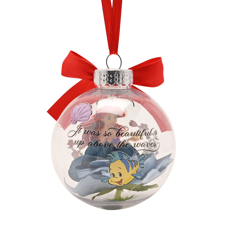 Disney - Princesse - Boule de Noël avec des Fleurs Artificielles - Ariel