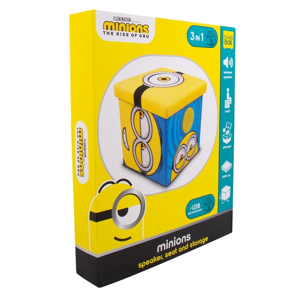 Minions - Sound Box avec enceinte audio, siège et boîte de rangement - flash vidéo