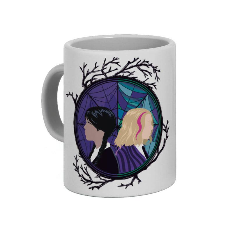 Netflix - Mercredi - Mug à sublimation - Mercredi fenêtre colorée