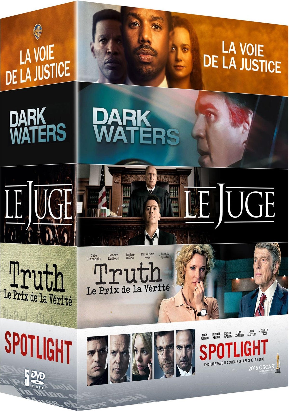 Coffret 5 films : La Voie de la justice + Le Juge + Truth + Spotlight + Dark Waters [DVD]