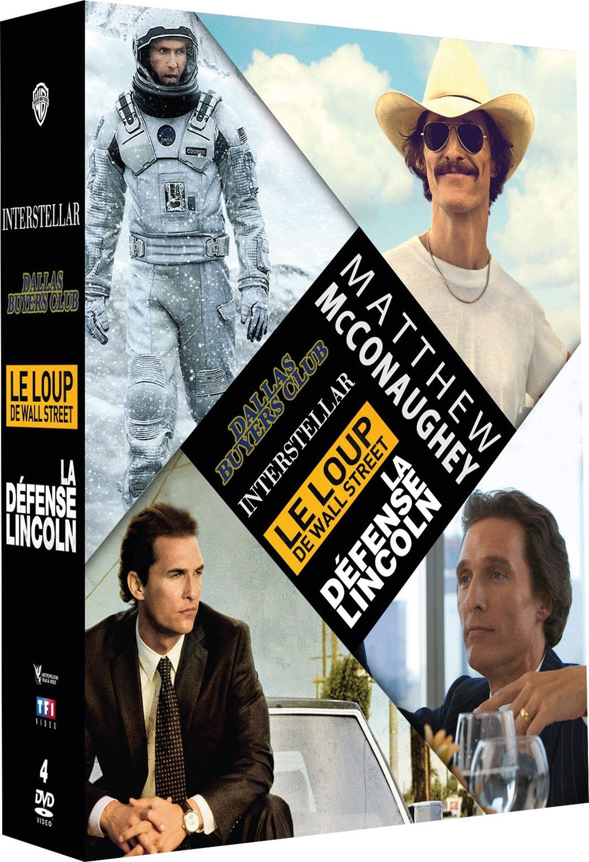 Matthew McConaughey : Interstellar + Dallas Buyers Club + Le loup de Wall Street + La défense Lincoln [DVD]