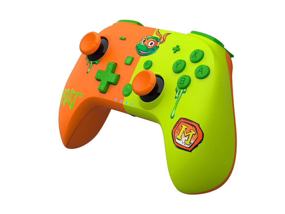 DragonShock - Manette sans fil Bluetooth PopTop+ TMNT Cowabunga Michelangelo pour Switch, Switch 2, PC et Mobile