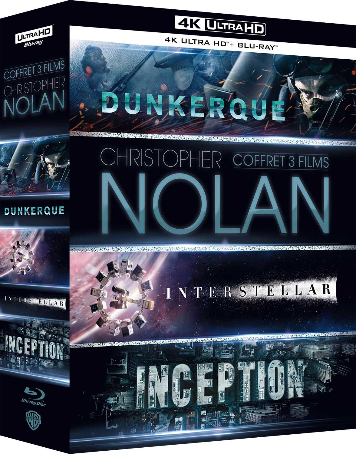 Christopher Nolan - Coffret 3 films : Inception + Interstellar + Dunkerque [4K Ultra HD]