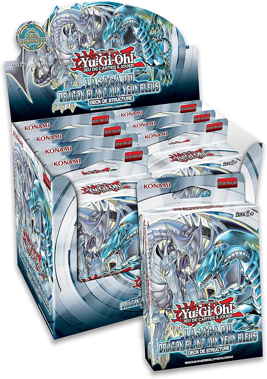 Yu-Gi-Oh! JCC - Display de Deck de Structure de réimpression La Saga du Dragon Blanc aux Yeux Bleus (8 Decks)