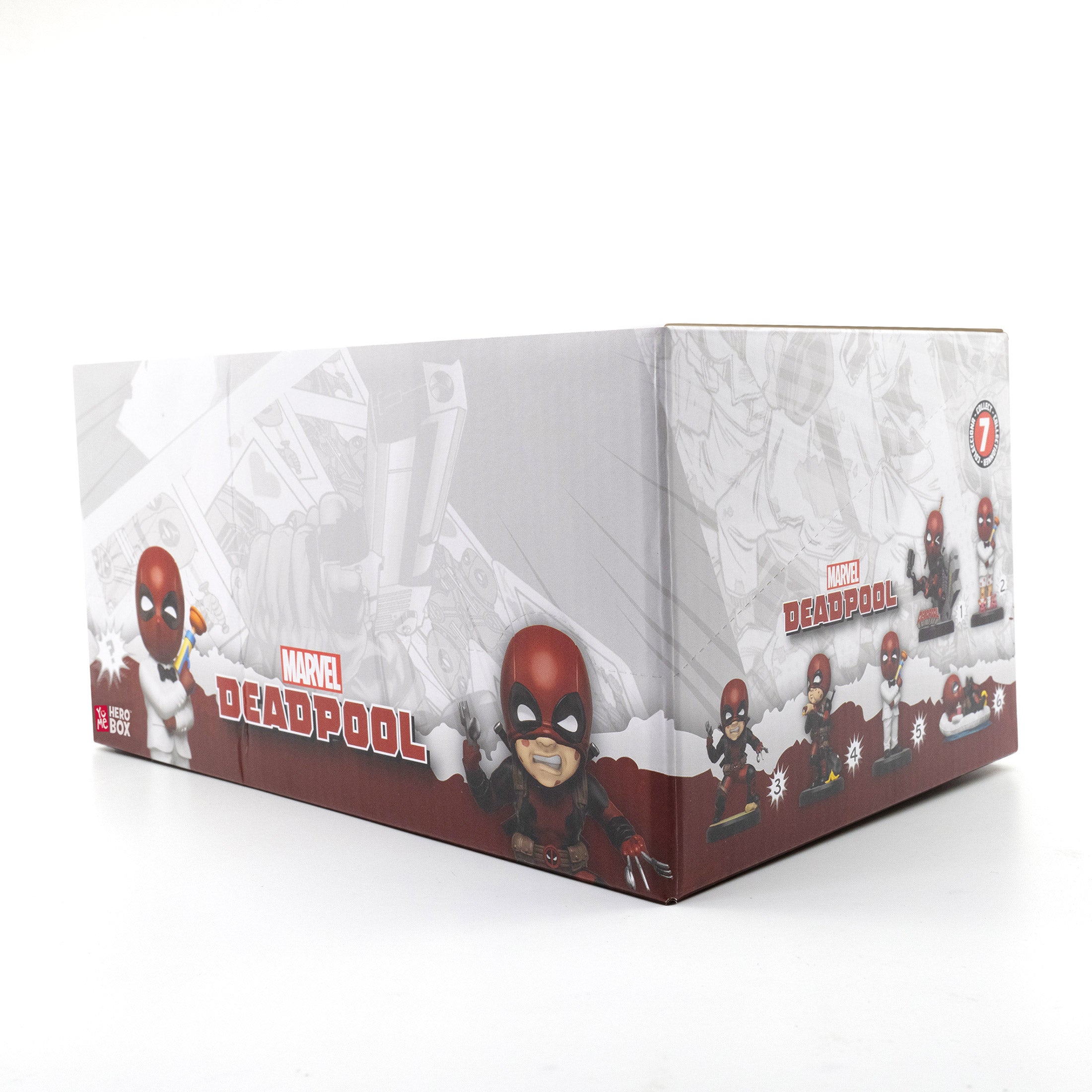 YuMe Hero Box Action Series - Display blind box de figurines Deadpool 8cm (12 unités)