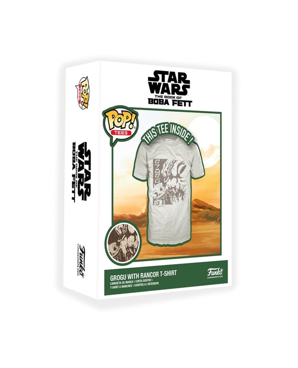 Funko NEWBoxed Tee: Star Wars: The Mandalorian - Grogu (with Rancor) - M - flash vidéo