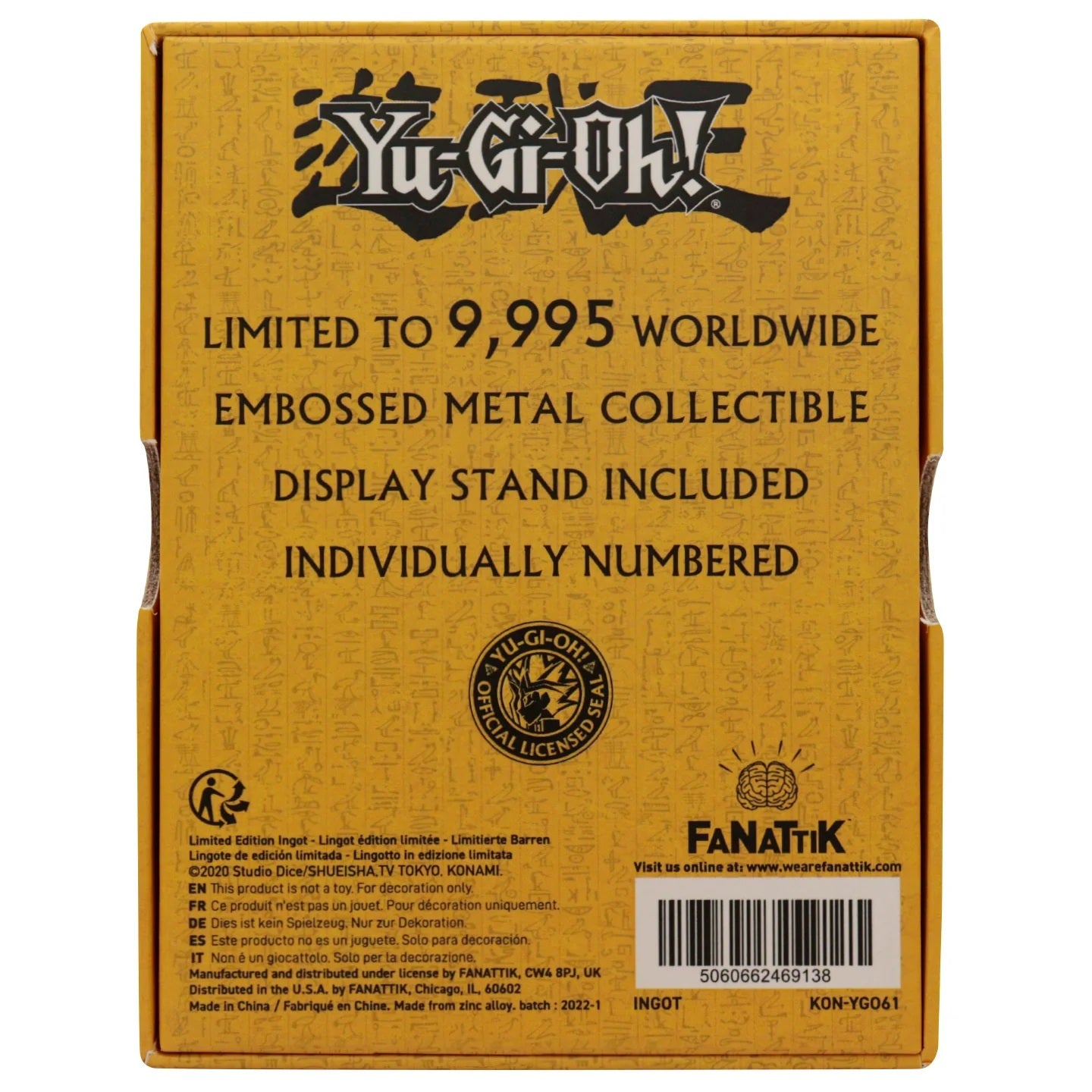 Yu-Gi-Oh! - Réplique en métal de la Tablette des Souvenirs Perdus en édition limitée