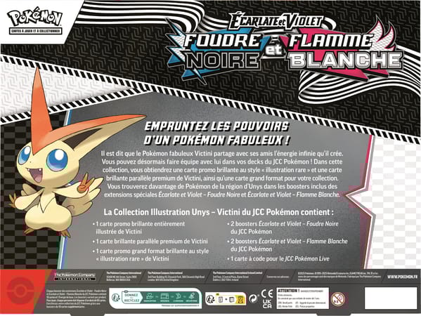 Pokémon JCC : Collection Illustration Victini Écarlate et Violet - EV 10.5 Foudre Noire et Flamme Blanche