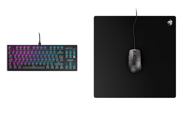 Roccat - Tapis de souris de jeu Sense Core SQ Carré - flash vidéo
