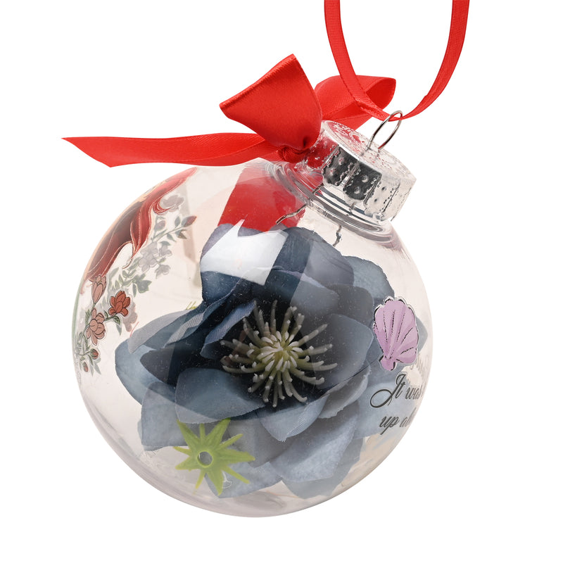 Disney - Princesse - Boule de Noël avec des Fleurs Artificielles - Ariel