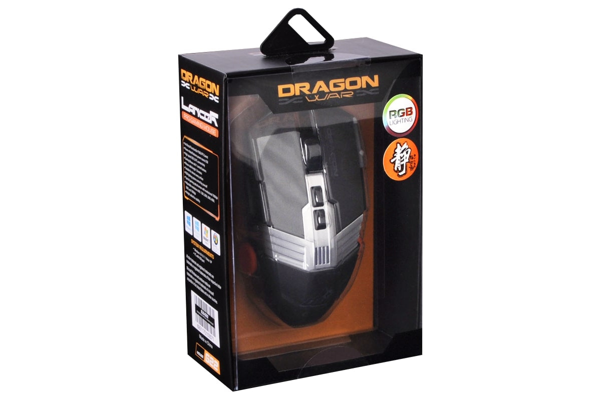 Dragonwar G22 7000DPI Souris de jeu RGB ergonomique et personnalisable à 7 boutons - Noir