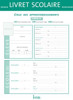 Livret scolaire ; cycle des approfondissements ; cycle 3