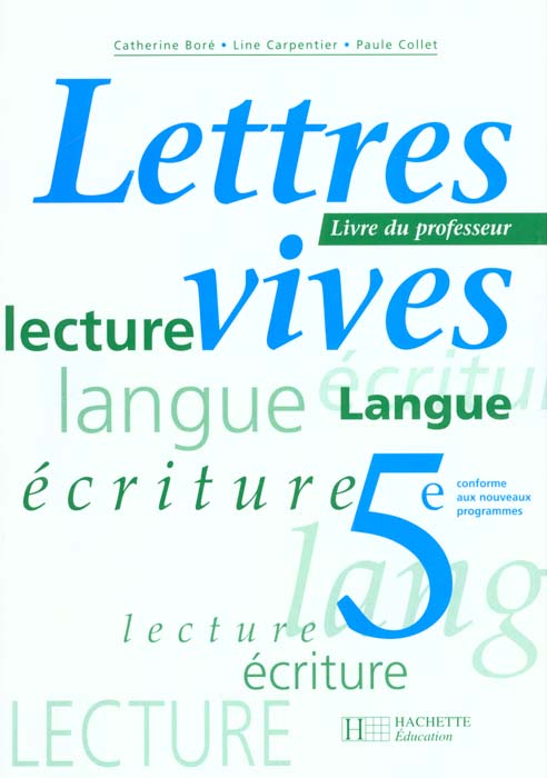 Lettres vives 5e professeur