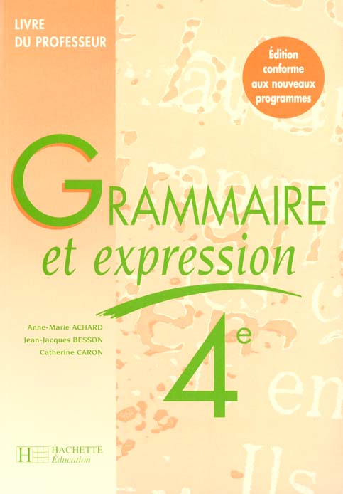 Grammaire et expression 4e professeur