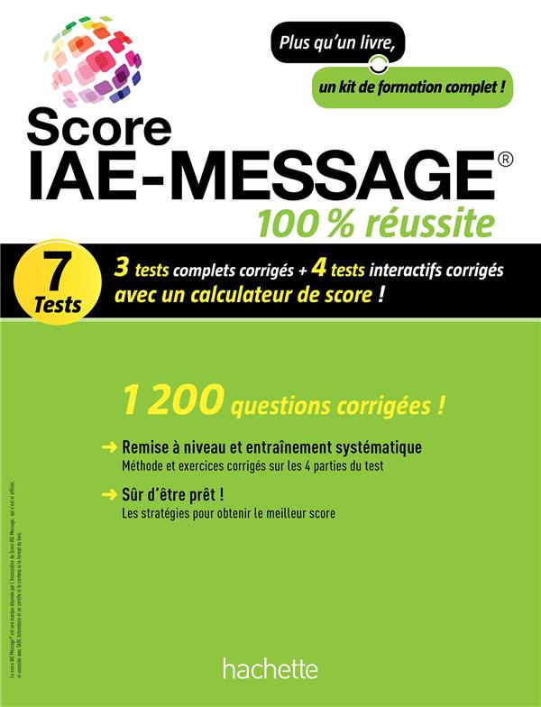 Score IAE-MESSAGE ; 100% réussite ; 7 tests