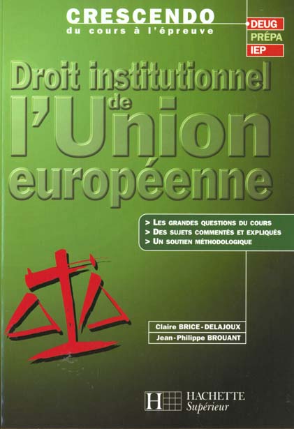 Droit institutionnel de l'union europeenne