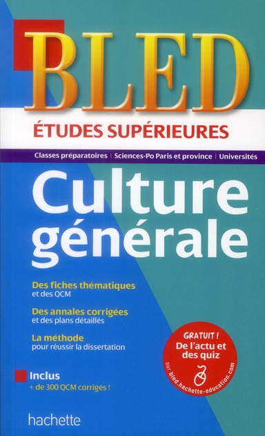 Bled : culture générale ; études supérieures