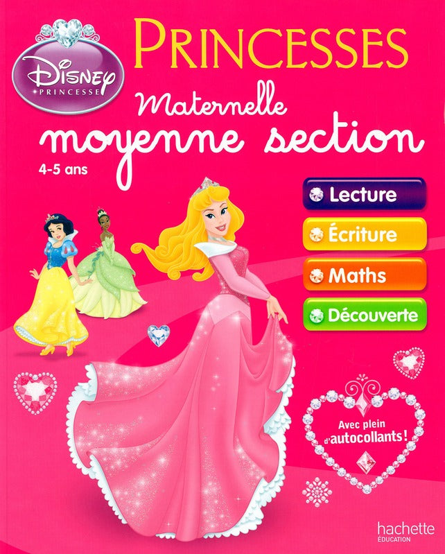 Princesses Disney ; maternelle moyenne section ; cahiers d'exercices